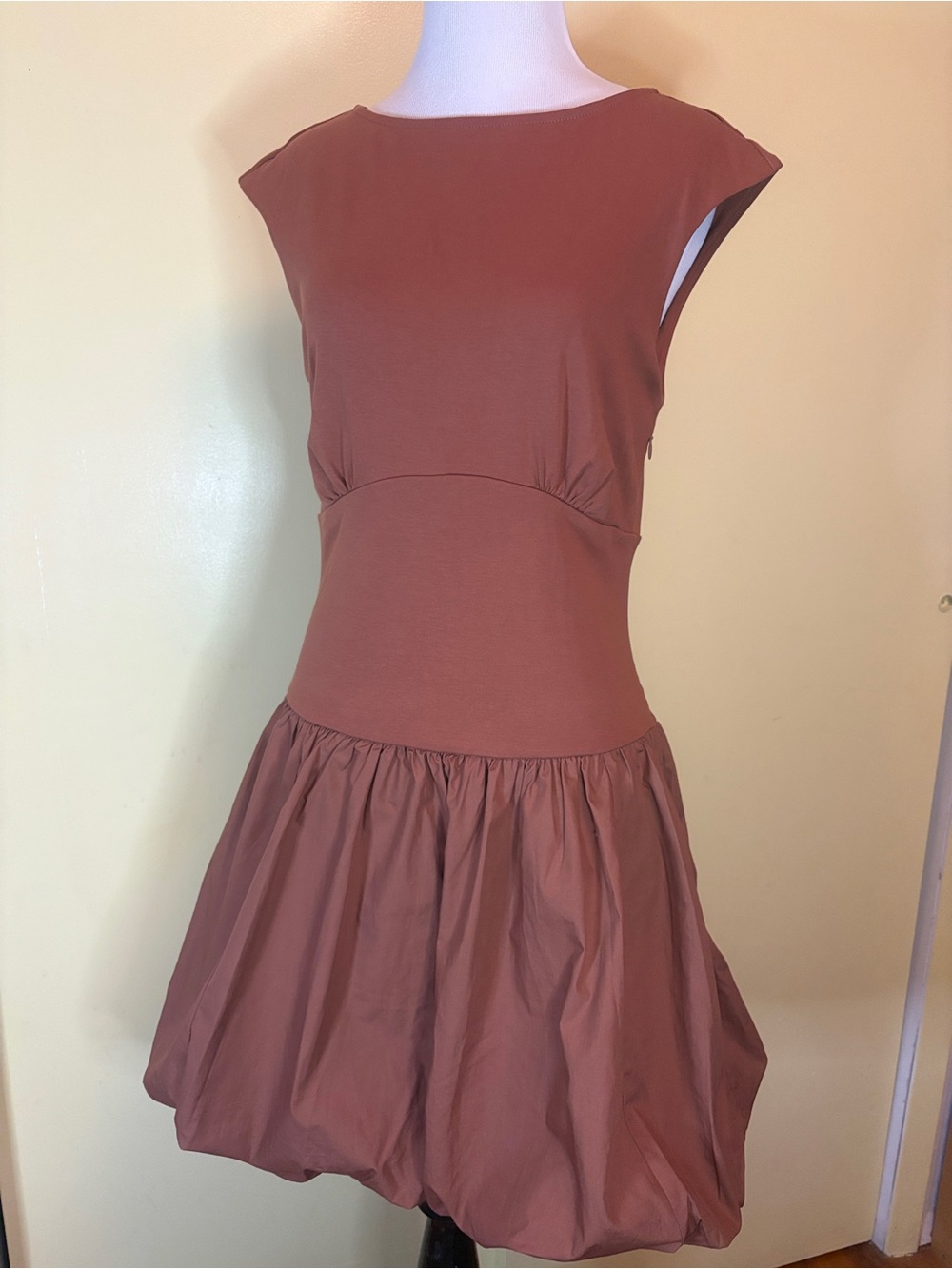 J. Crew Mixy Bubble Hem Rust Sleeveless Dress - Picture 2 of 13